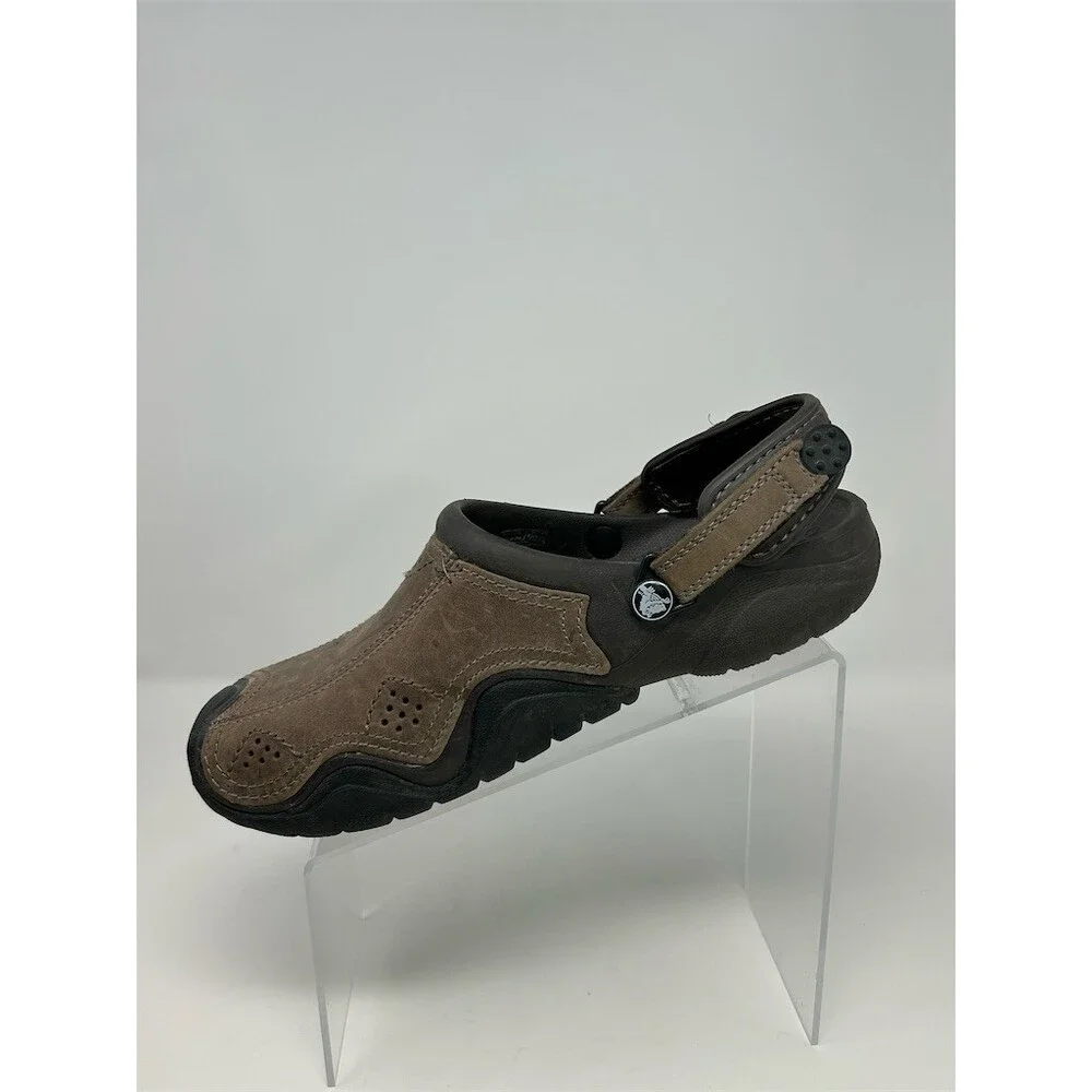 Crocs Swiftwater Clog Men's Brown Slip-On Sandals Adjustable Heel Strap Size 9